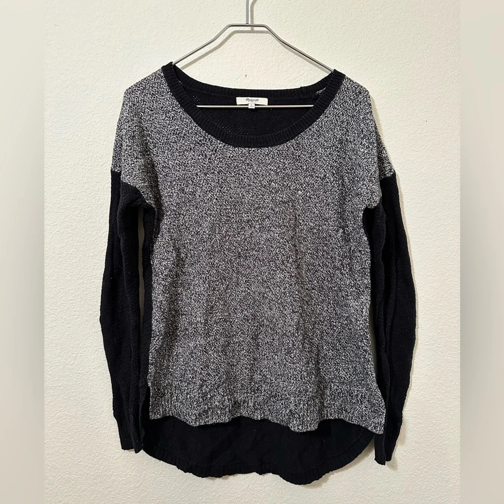💁🏻‍♀️MADEWELL💁🏻‍♀️ Chronicle Knit Crewneck Sweater High-Low Hem Size Small - Picture 2 of 7